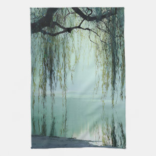 Lugn Pilträd Reflektion Natur Konst (4) Kökshandduk