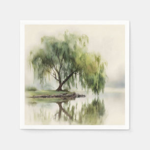 Lugn pilträd reflektion Naturkonst (12) Pappersservett