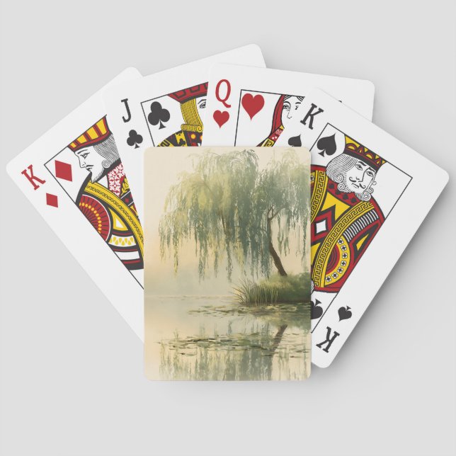 Lugn pilträd reflektion Naturkonst (1) Casinokort (Baksidan)