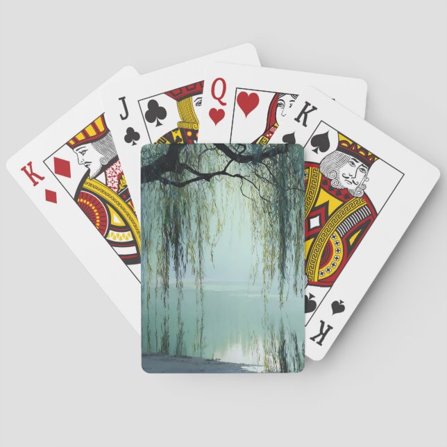 Lugn pilträd reflektion Naturkonst (4) Casinokort (Baksidan)