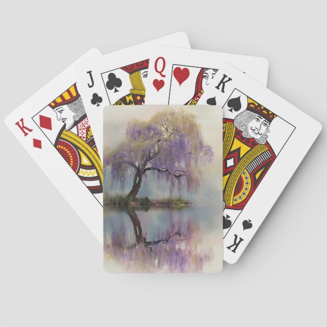Lugn pilträd reflektion Naturkonst (6) Casinokort (Baksidan)