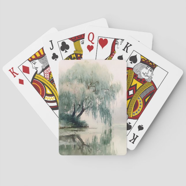 Lugn pilträd reflektion Naturkonst (7) Casinokort (Baksidan)
