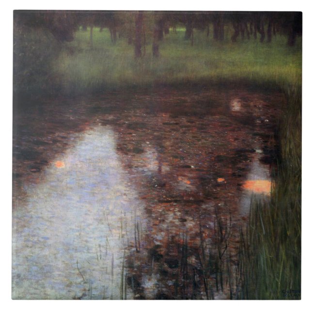 Lugn Pond på Kammer Castle Grounds, Gustav Klimt Kakelplatta (Framsidan)
