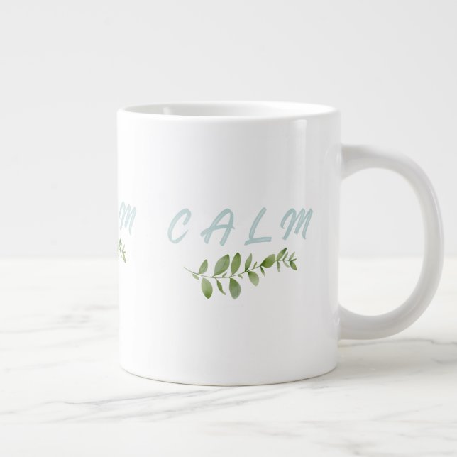 Lugn, Positiv Bekräftelse, Välbefinnande Present t Jumbo Mugg (Höger)