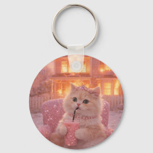 Lugn Prinsessa Katt Under Total Kaos Nyckelring