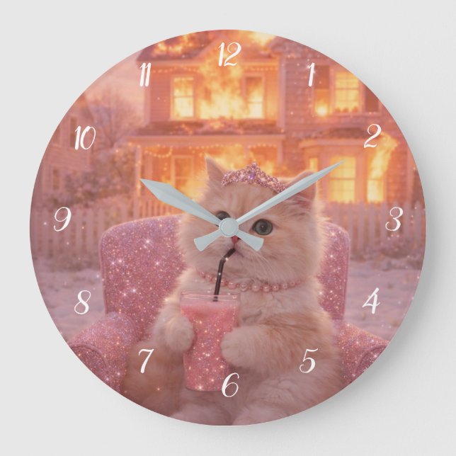 Lugn Prinsessa Katt Under Total Kaos               Stor Klocka (Framsida)
