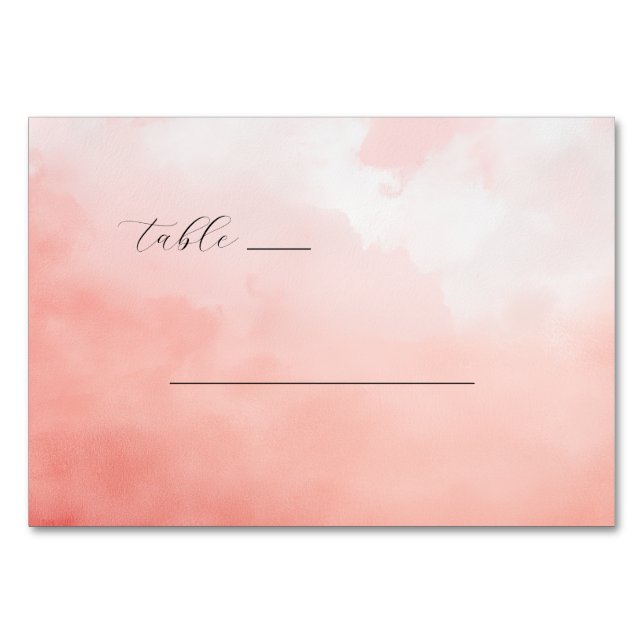 Lugn Rosa Akvarell Bordskort (Framsidan)