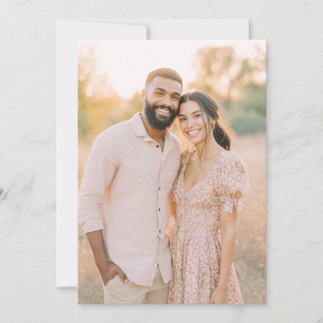 Lugn rosa blomfoto inbjudningar (Framsida)