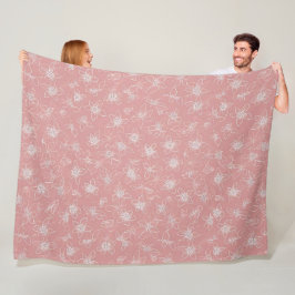 Lugn Rosa Blommig Filta Fleecefilt