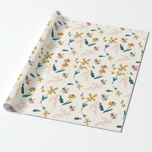 Lugn rosa blommotiv presentpapper