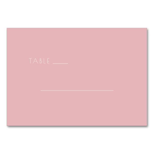 Lugn Rosa Minimalistiska Linjer Bordsnummer (Framsidan)