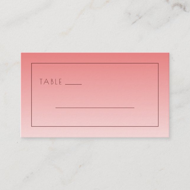 Lugn Rosa Minimalistiska Linjer Placeringskort (Framsida)