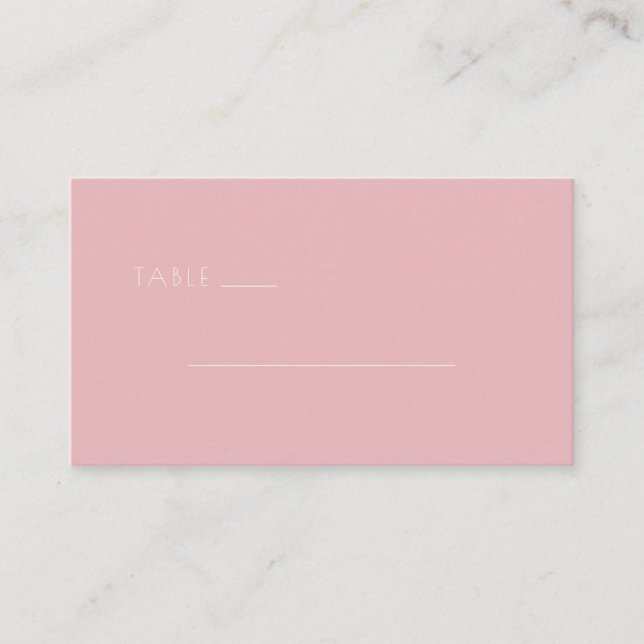 Lugn Rosa Minimalistiska Linjer Placeringskort (Framsida)