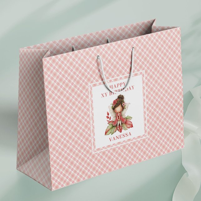 Lugn Sagoblomma Flickas Rodnad Blommig Födelsedags (Serene Fairy Girl Blush Floral Birthday Gift Bags

)