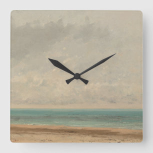 Lugn Sea 1866 Gustave Courbet National Gallery Fyrkantig Klocka