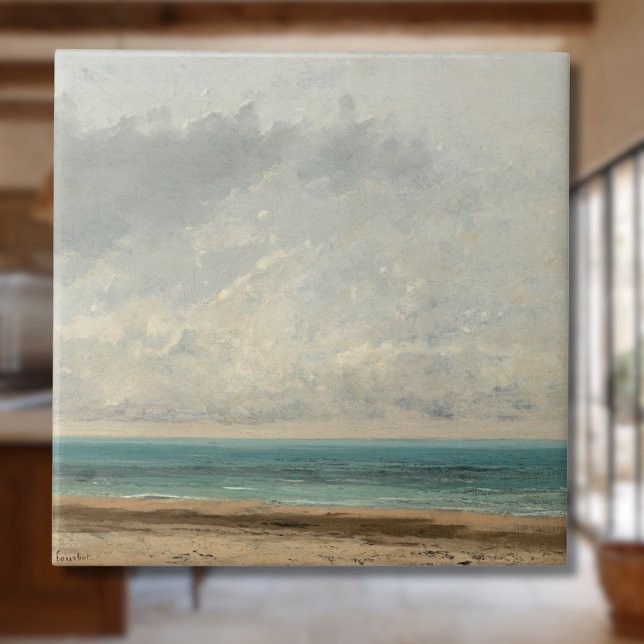 Lugn Sea - Gustave Courbet Kakelplatta (Skapare uppladdad)