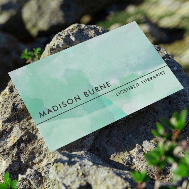 Lugn Seafoam Watercolor Visitkort (Skapare uppladdad)
