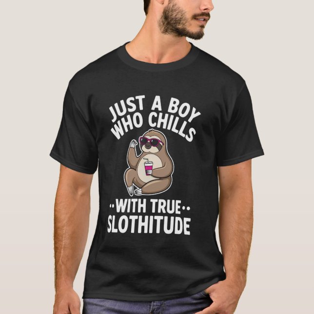 Lugn Seng Pojke med Smoothie Konst T Shirt (Framsida)
