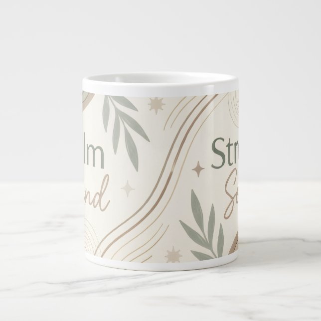 Lugn Sinne Stark Själs Mugg | Estetisk Kaffemugg f Jumbo Mugg (Framsidan)