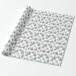 Lugn Skog Katter Vinter Snöig Tall Present Presentpapper