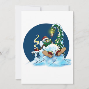 Lugn snöman julkort