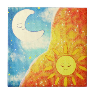 Lugn Sol och Måne Kakelplatta