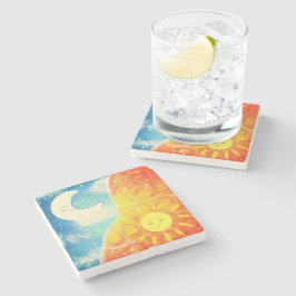 Lugn Sol och Måne Stenunderlägg