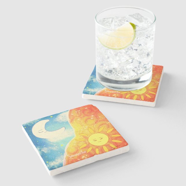 Lugn Sol och Måne Stenunderlägg (Sidan)