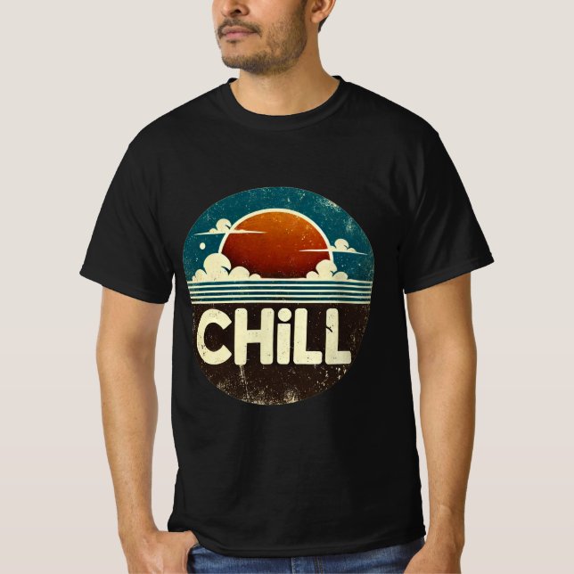 Lugn solnedgång: Moln och havsro T Shirt (Framsida)