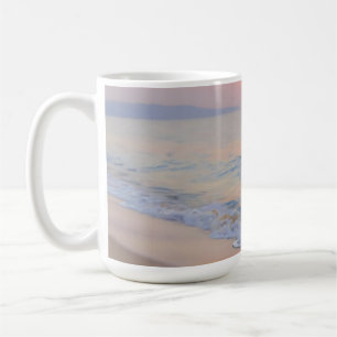 Lugn solnedgång Strand Hav Glöd Kaffemugg