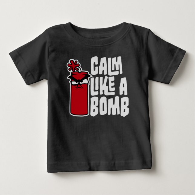 Lugn som en bomb Paradox Ironi Humor Explosiv Kul T Shirt (Framsida)
