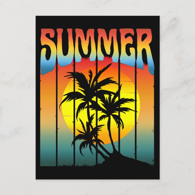 LUGN SOMMAR SOLNEDGÅNG VYKORT (Framsida)