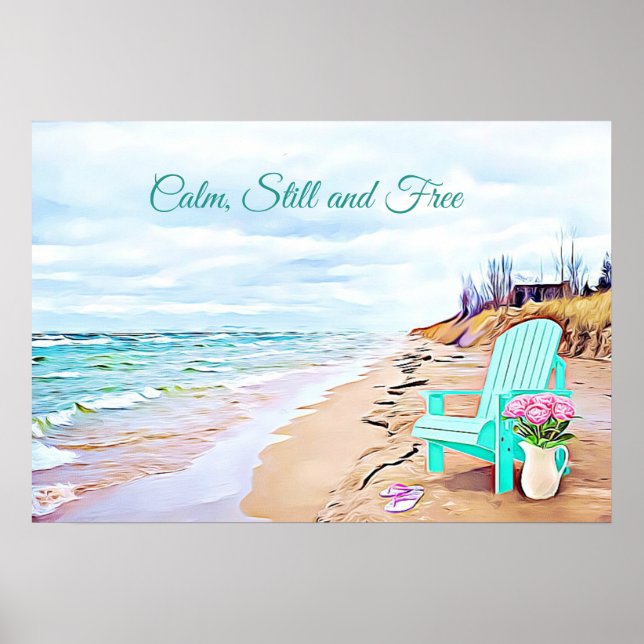 Lugn, stilla och fria Beachy 'Poster av Ocean Tran Poster (Framsidan)