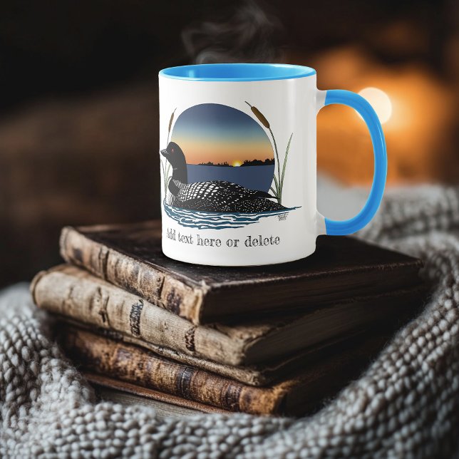 Lugn Storlom Solnedgång Blå Vilda Natur Sjö Mugg (Skapare uppladdad)