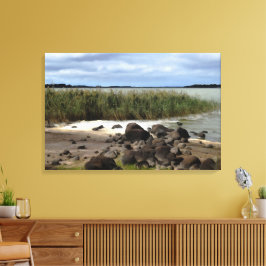 Lugn strand vid Lake Bolac Canvastryck