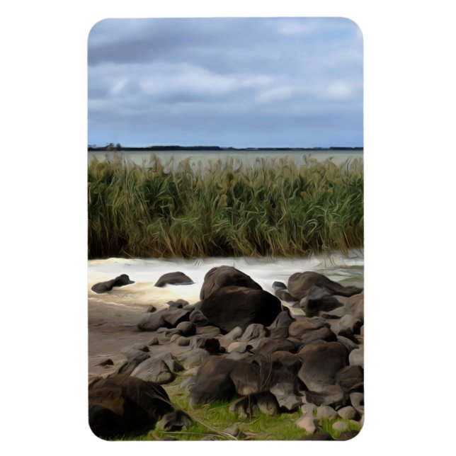 Lugn strand vid Lake Bolac Magnet (Vertikal)