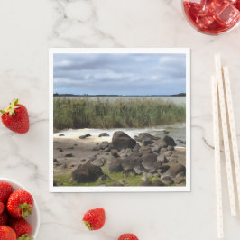Lugn strand vid Lake Bolac Pappersservett