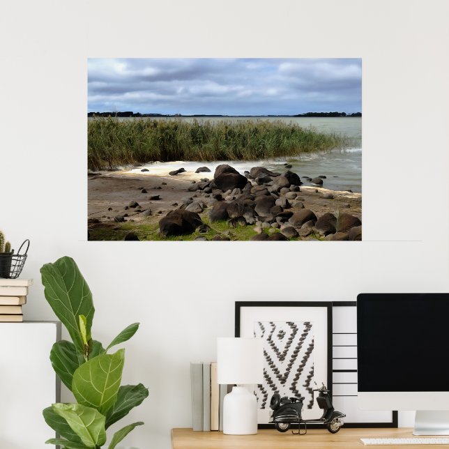 Lugn strand vid Lake Bolac Poster (Hemmakontoret)