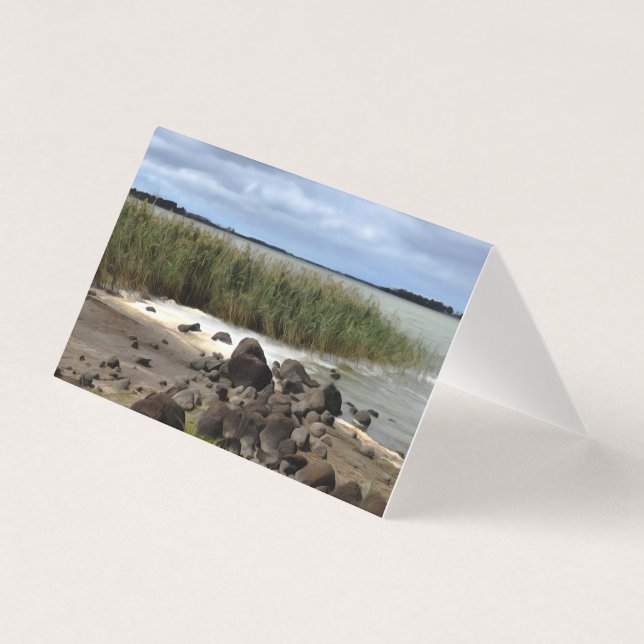Lugn strand vid Lake Bolac tom julkort Kort (Framsida)