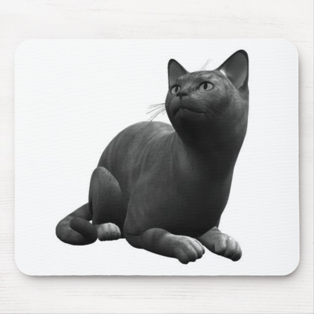 Lugn svart katt musmattor (Framsidan)