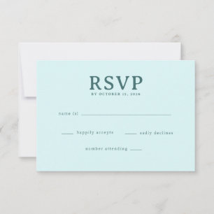 Lugn Teal Minimalist RSVP OSA Kort