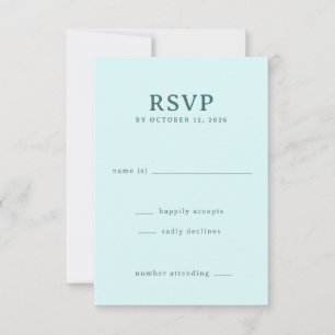 Lugn Teal Minimalist RSVP OSA Kort