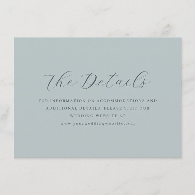 Lugn Teal Typografisk Elegans Tilläggskort (Framsida)