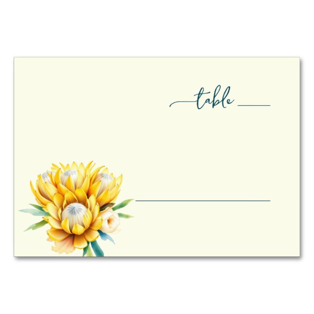 Lugn Tealblommig Protea Bordsnummer (Framsidan)