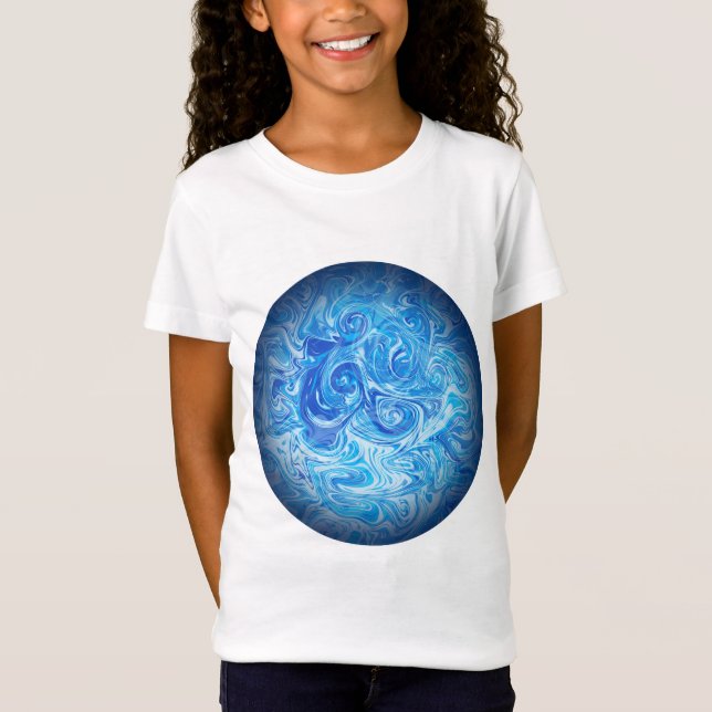 Lugn Tidvatten Vätskekonst T-Shirt (Framsida)