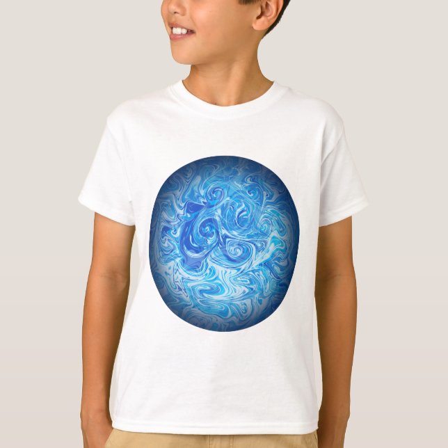 Lugn Tidvatten Vätskekonst T-Shirt (Framsida)