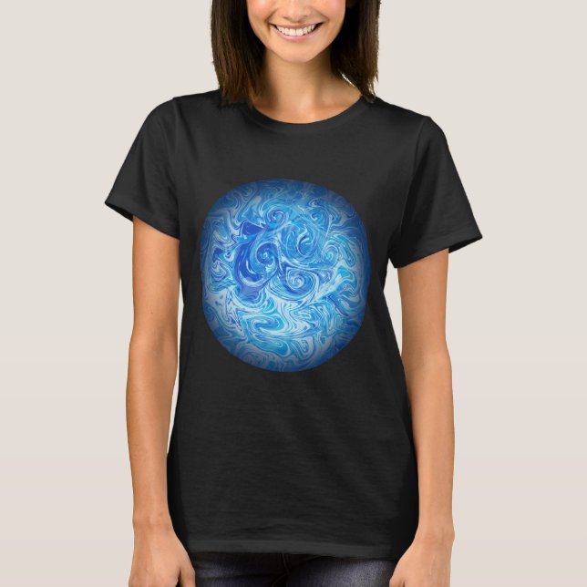 Lugn Tidvattensvätska Konst T-Shirt (Framsida)