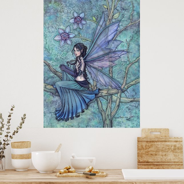 Lugn Trädgårdsjätte Fantasi Vattenfärgskonst Poster (Kök)