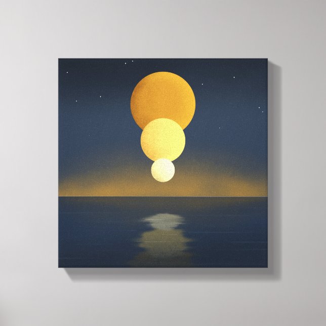 Lugn trippelmåne-reflektion canvastryck (Framsida)