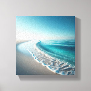 Lugn turkos kustlinje - minimalistisk strand canvastryck